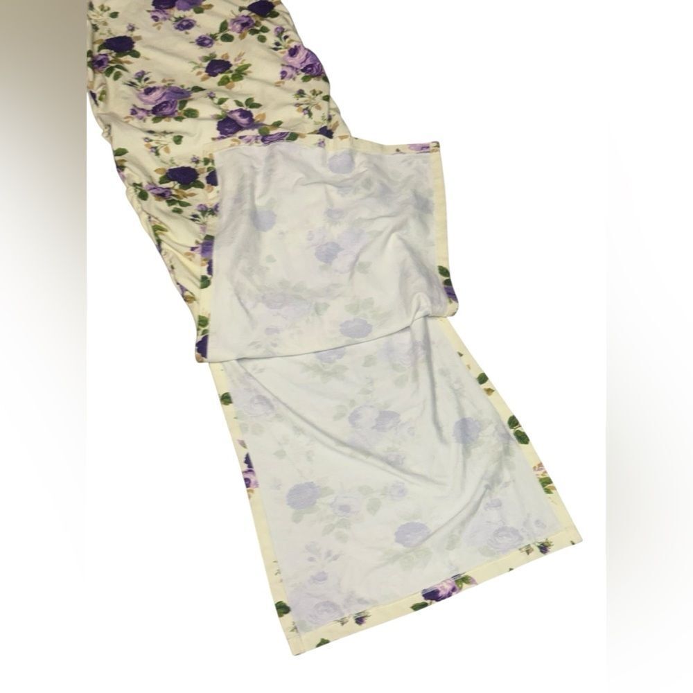 NWT women’s HEAVY MANNERS Purple & cream rose Tulip side slit maxi Skirt Xsmall - Picture 7 of 10